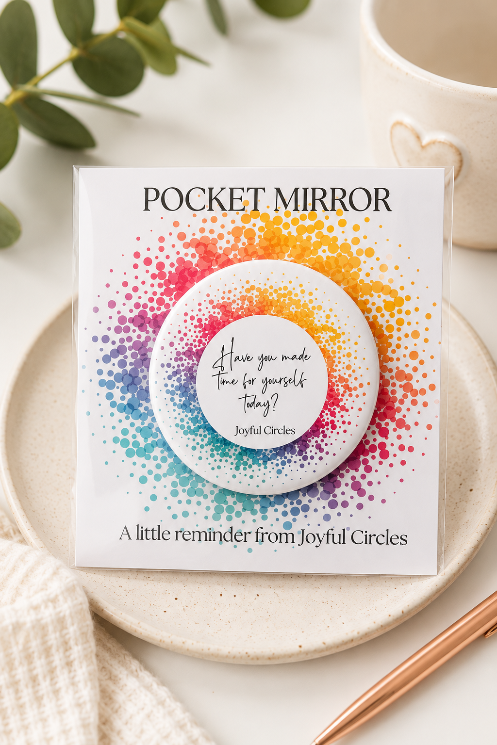 Personalised Branded Pocket Mirror with Backing Card | Pack of 10