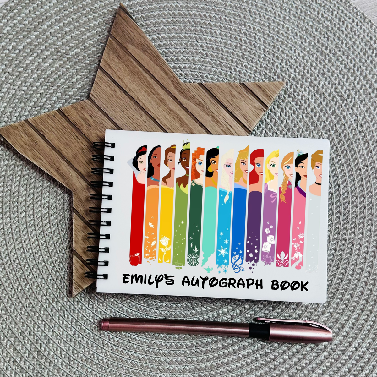 Personalised Autograph Book A6 | Custom Theme Park Autograph Album | Kids Character Signature Book | Disney Trip Keepsake Gift