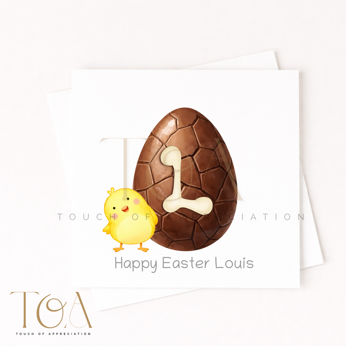 Personalised Chocolate Initial Easter Egg Card