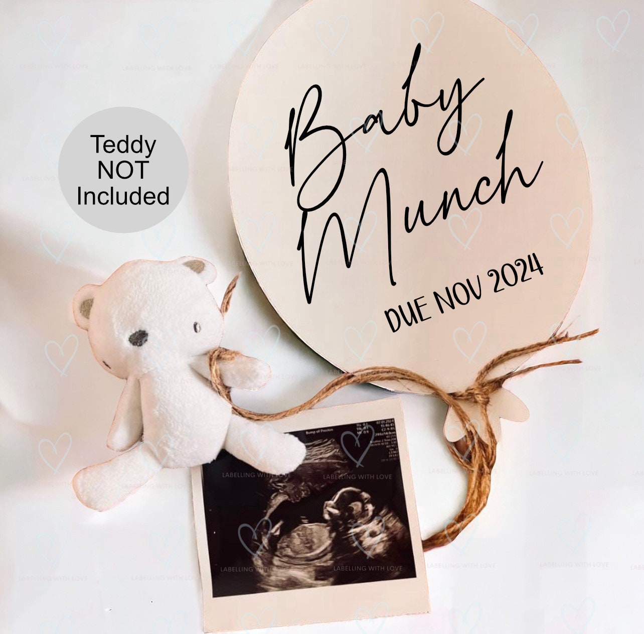 Personalised Baby Announcement | Balloon Announcement for New Baby | Baby Announcement Prop | Photo Prop for Scan/New Baby