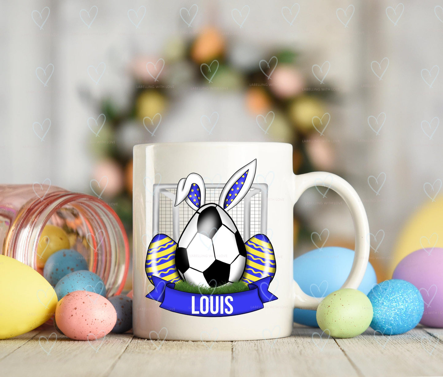 Personalised Easter Egg Football Mug | Easter Mug Gift | Personalised Cup | Football Fan Mug Gift