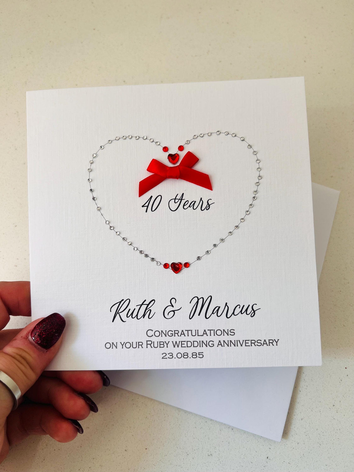 Ruby Wedding Anniversary Greeting Card 40 Years
