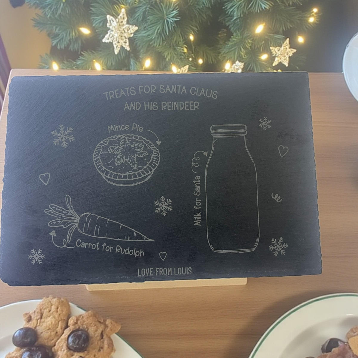 Personalised Santa Treat Board -slate