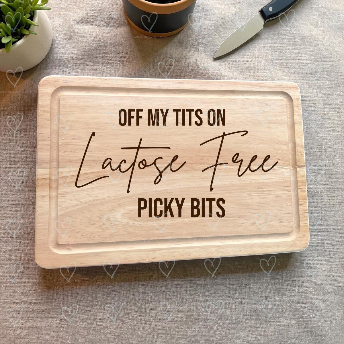 Funny Allergy Charcuterie Board | "Off My Tits On Picky Bits"