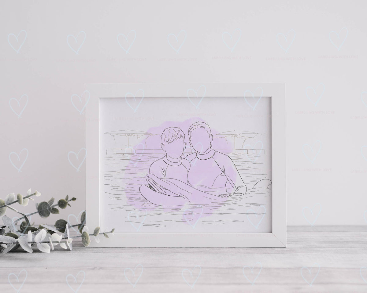 Custom Minimalist Lineart Portrait Personalised Photo to Art Minimal Couple Family & Pet Print Personalised Wall Art Gift