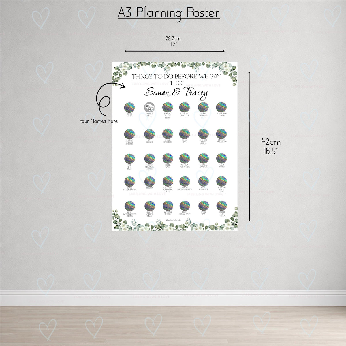Personalised Wedding Scratch Off Poster | Engagement Gift, Bride To Be