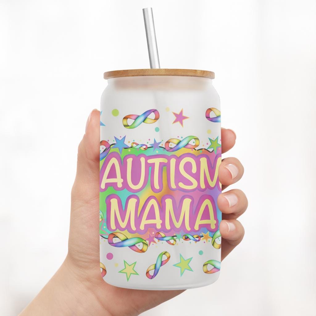 Autism Mama Glass Can