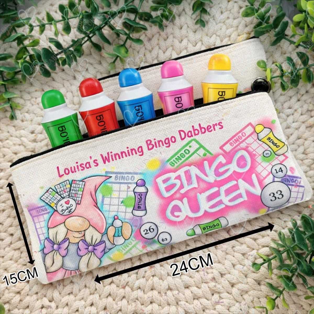 Personalised Bingo Dabber Bag | Custom Bingo Queen Pouch | Bingo Lover Gift | Bingo Accessories Case | Cosmetic Zipper Bag
