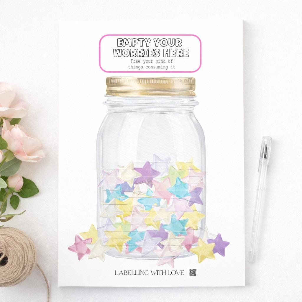 Worry Jar Note Pad - Anxiety & Mental Health Journal
