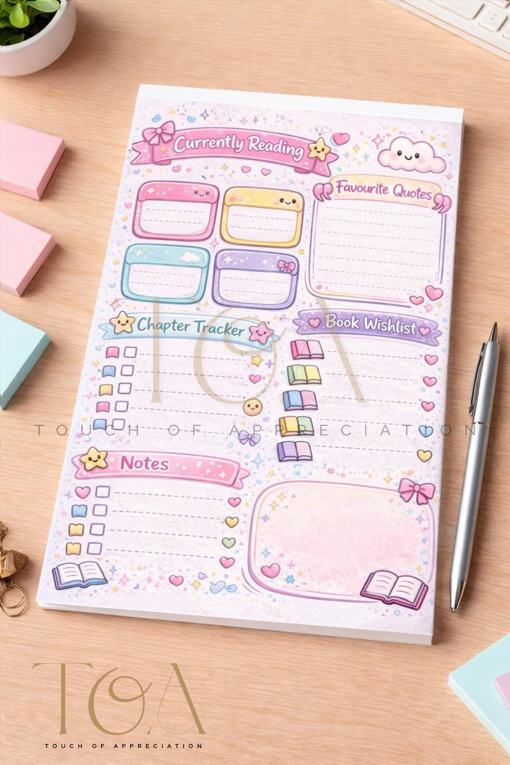 Reading Tracker Tear Off Book Log Notepad