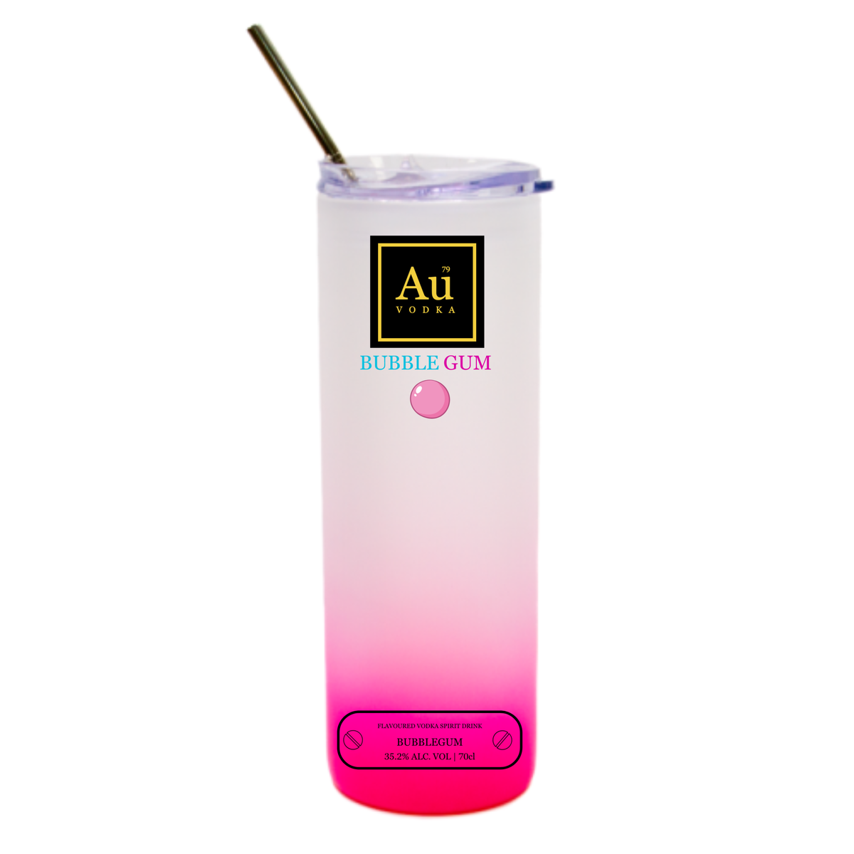 Personalised Vodka Cocktail Cup – Reusable Tumbler with Straw