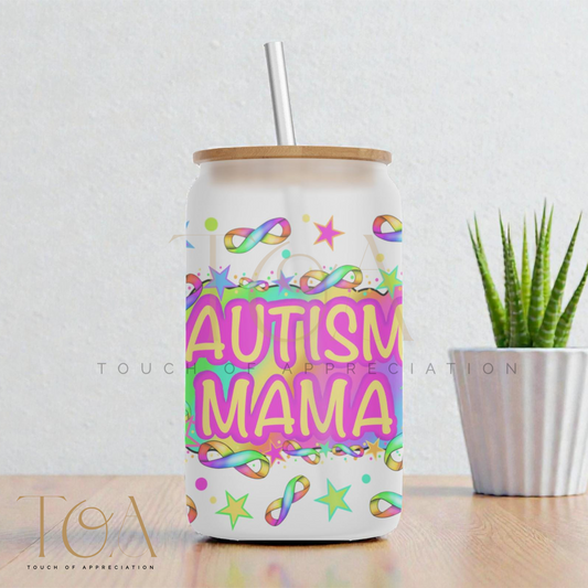 Autism Mama Glass Can