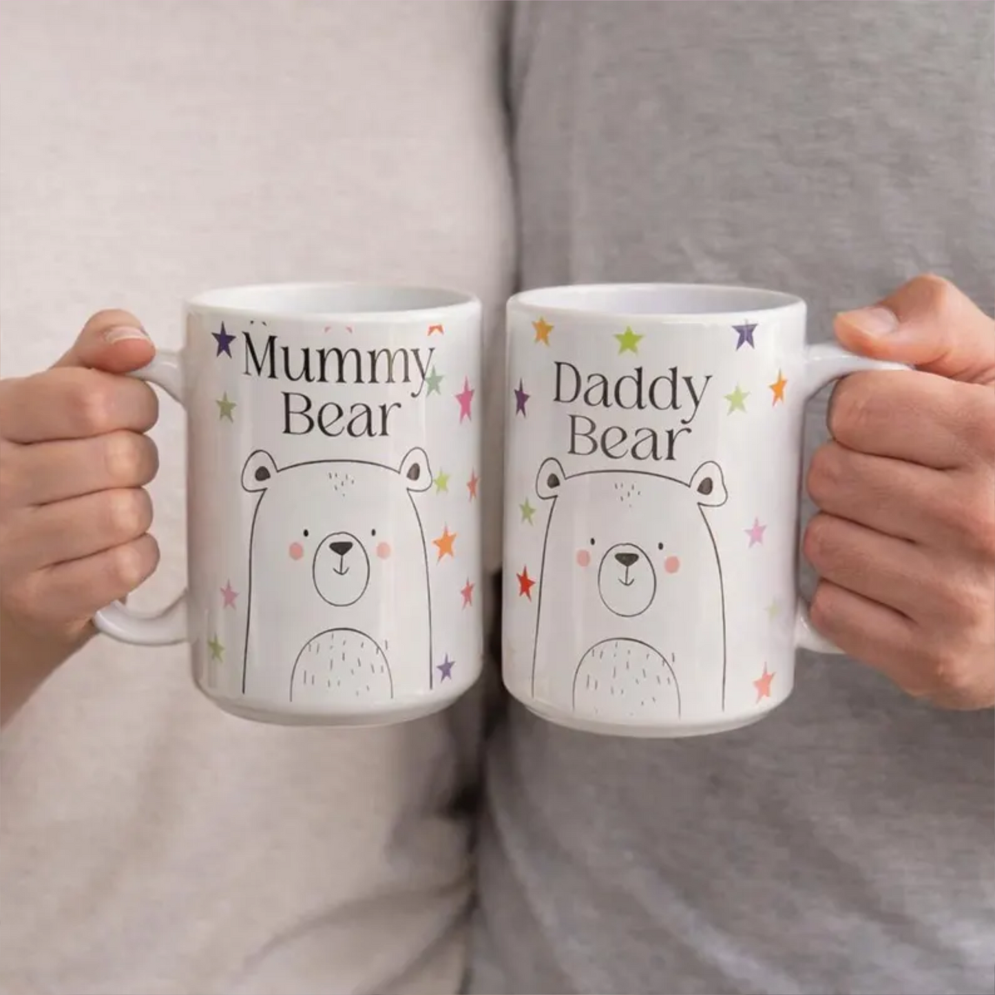 Matching Bear Ceramic Mugs | Baby Bear/Mummy Bear/Daddy Bear | Bear Cup | Matching Cup | personalized Bear Mug | Family mug set
