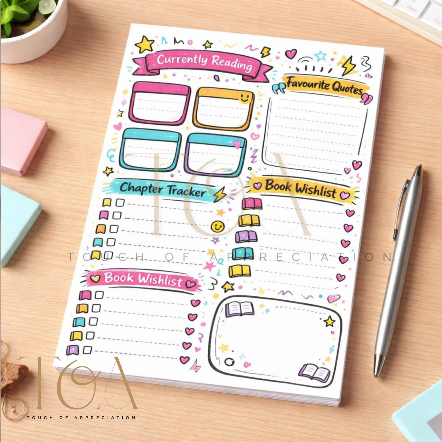 Reading Tracker Tear Off Book Log Notepad