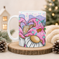 Pink Gingerbread Christmas Gonk Mug – 11oz Festive Gnome Mug