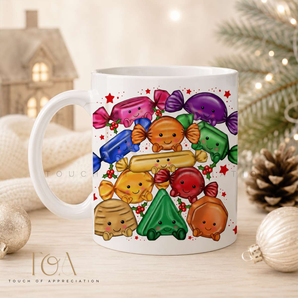 Christmas Sweets Mug – Cute Retro Sweeties Christmas Mug
