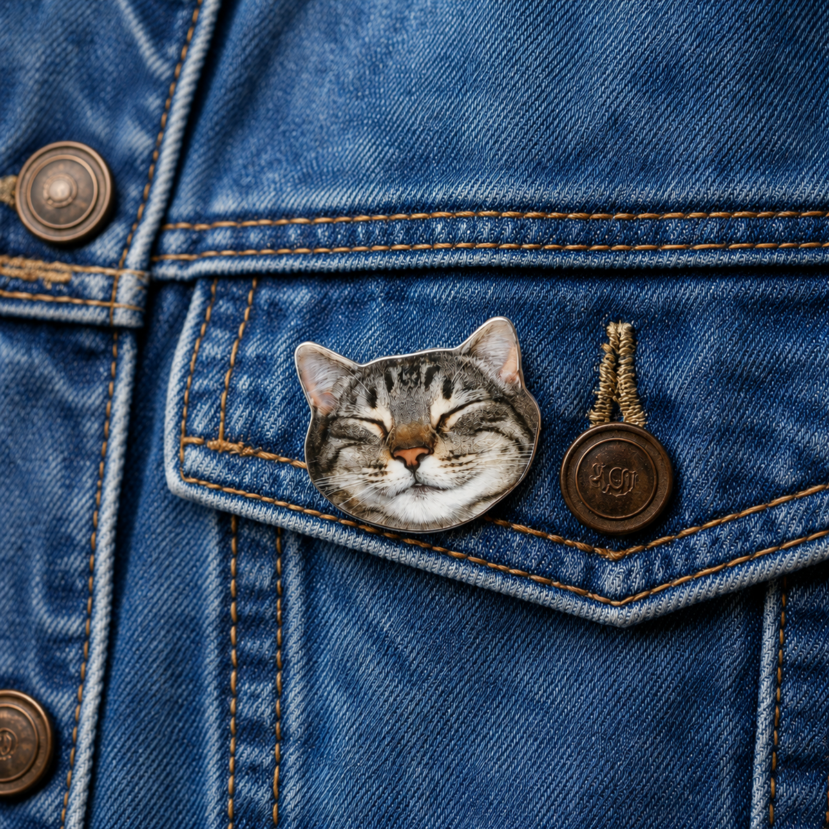 Custom Photo Pin Badge – Personalised Pet, Person or Picture Badge