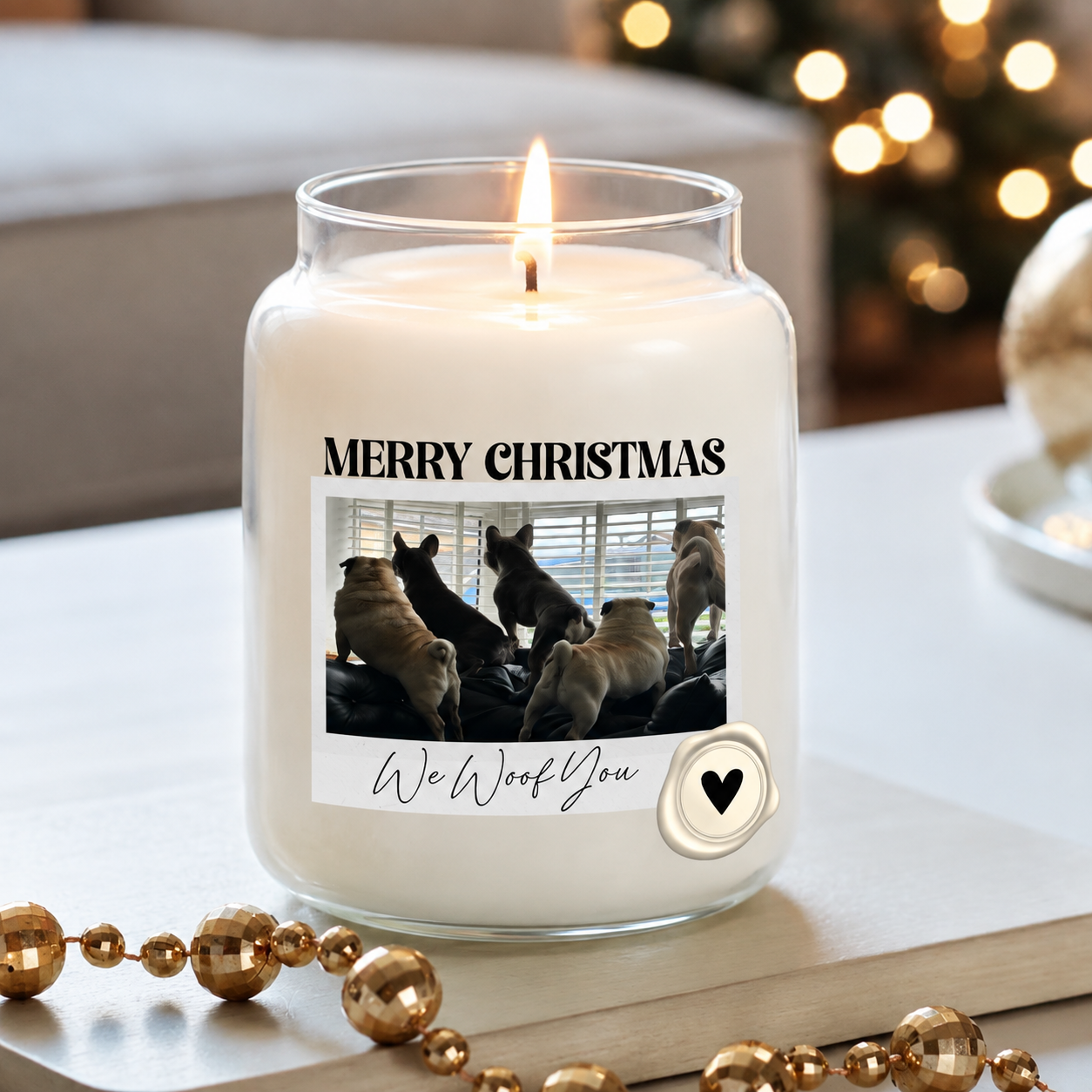 Personalised Photo Candle | Custom Text & Photo Gift