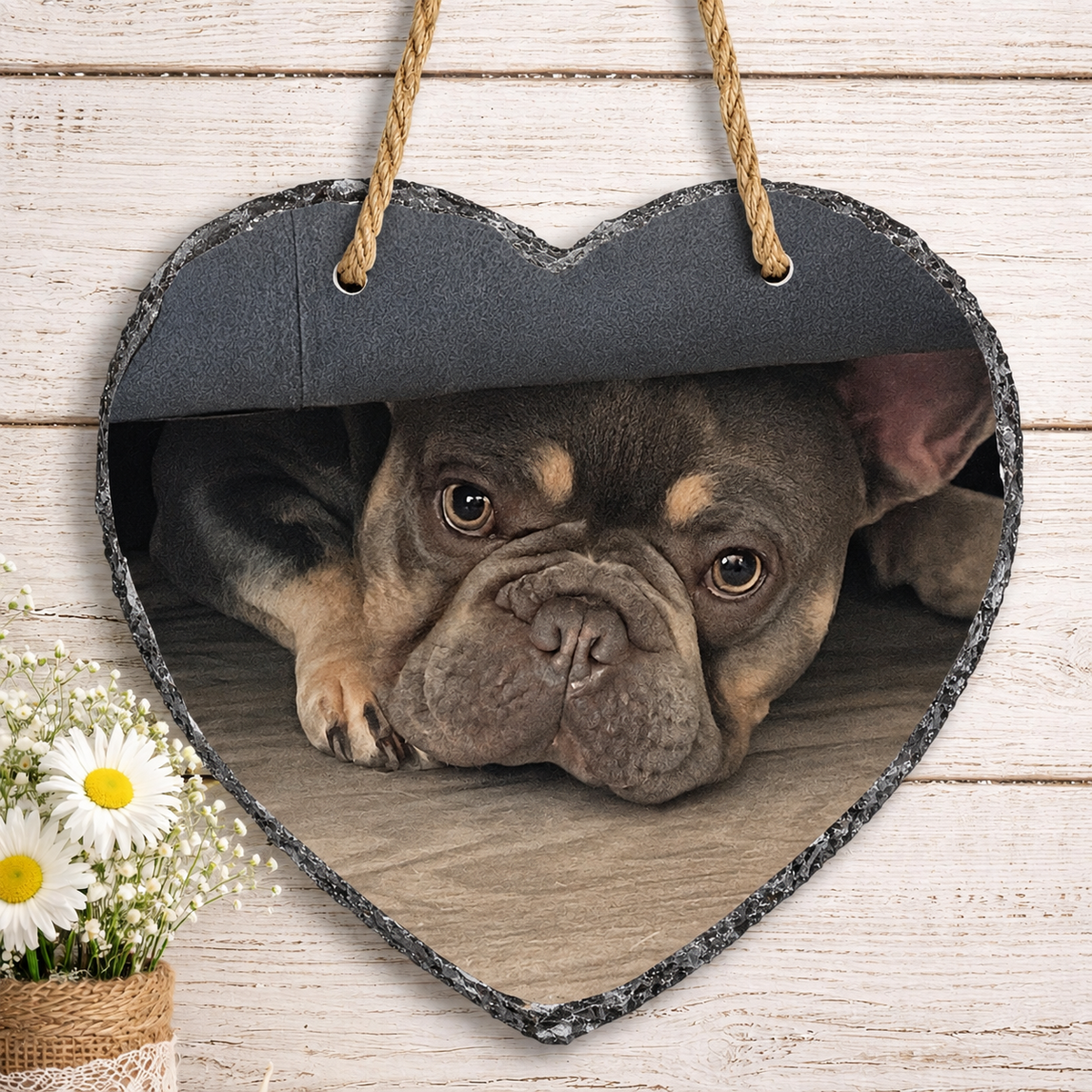 Personalised Heart Slate Sign | Custom Photo Hanging Slate Heart| Pet Memorial Gift | Dog Cat Photo Gift | Home Decor | Unique Keepsake Gift