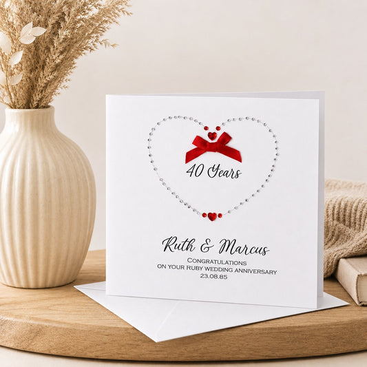 Ruby Wedding Anniversary Greeting Card 40 Years