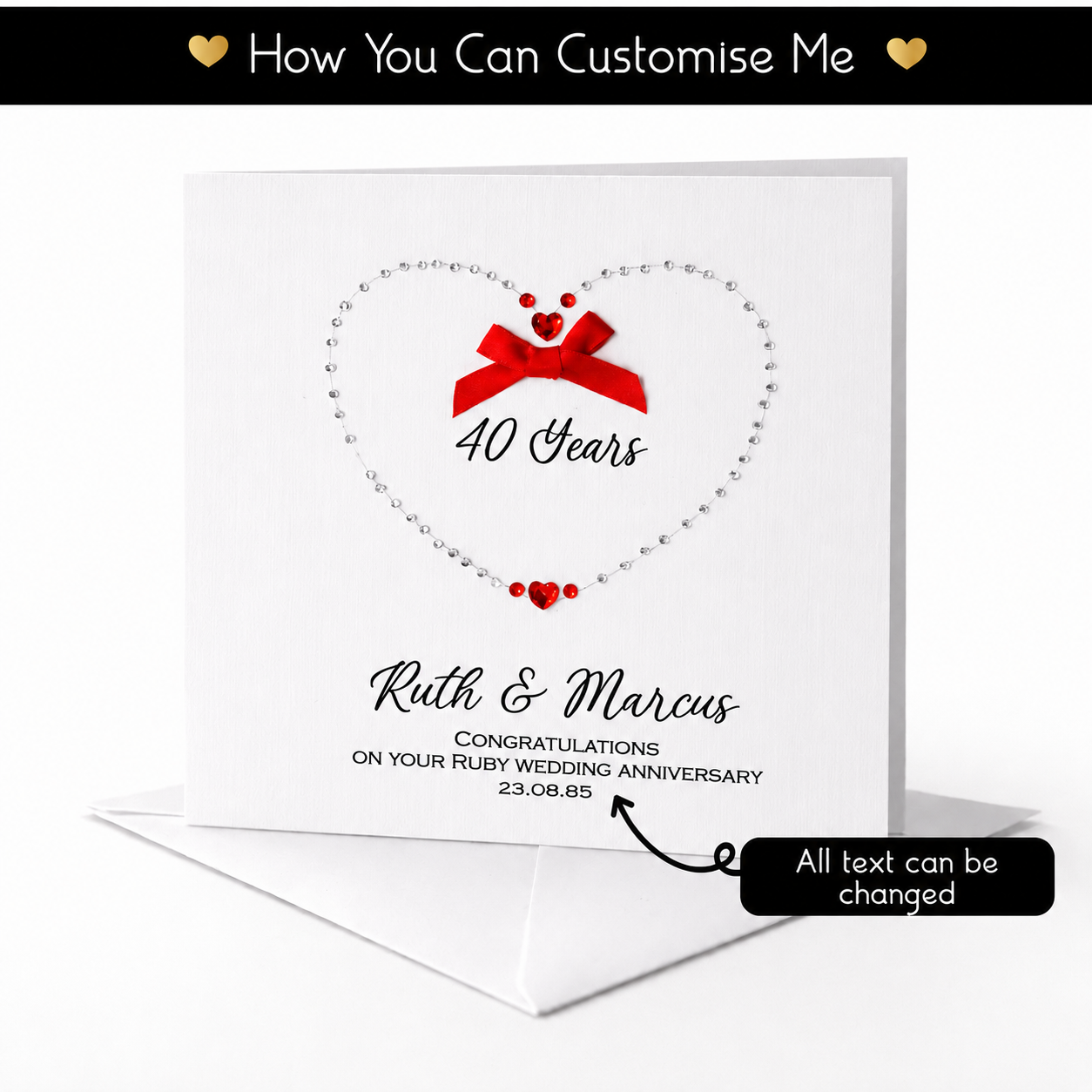 Ruby Wedding Anniversary Greeting Card 40 Years