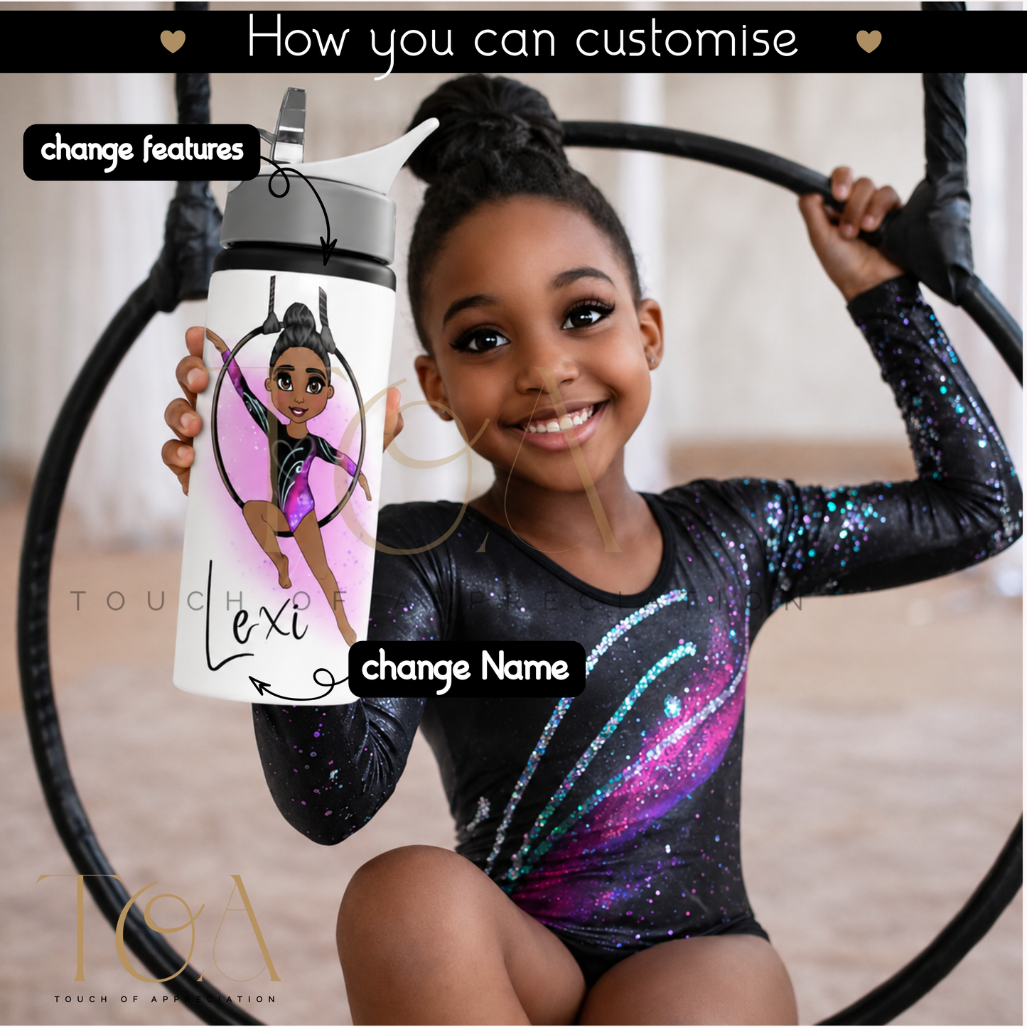 Personalised Aerial Hoop Artist Water Bottle