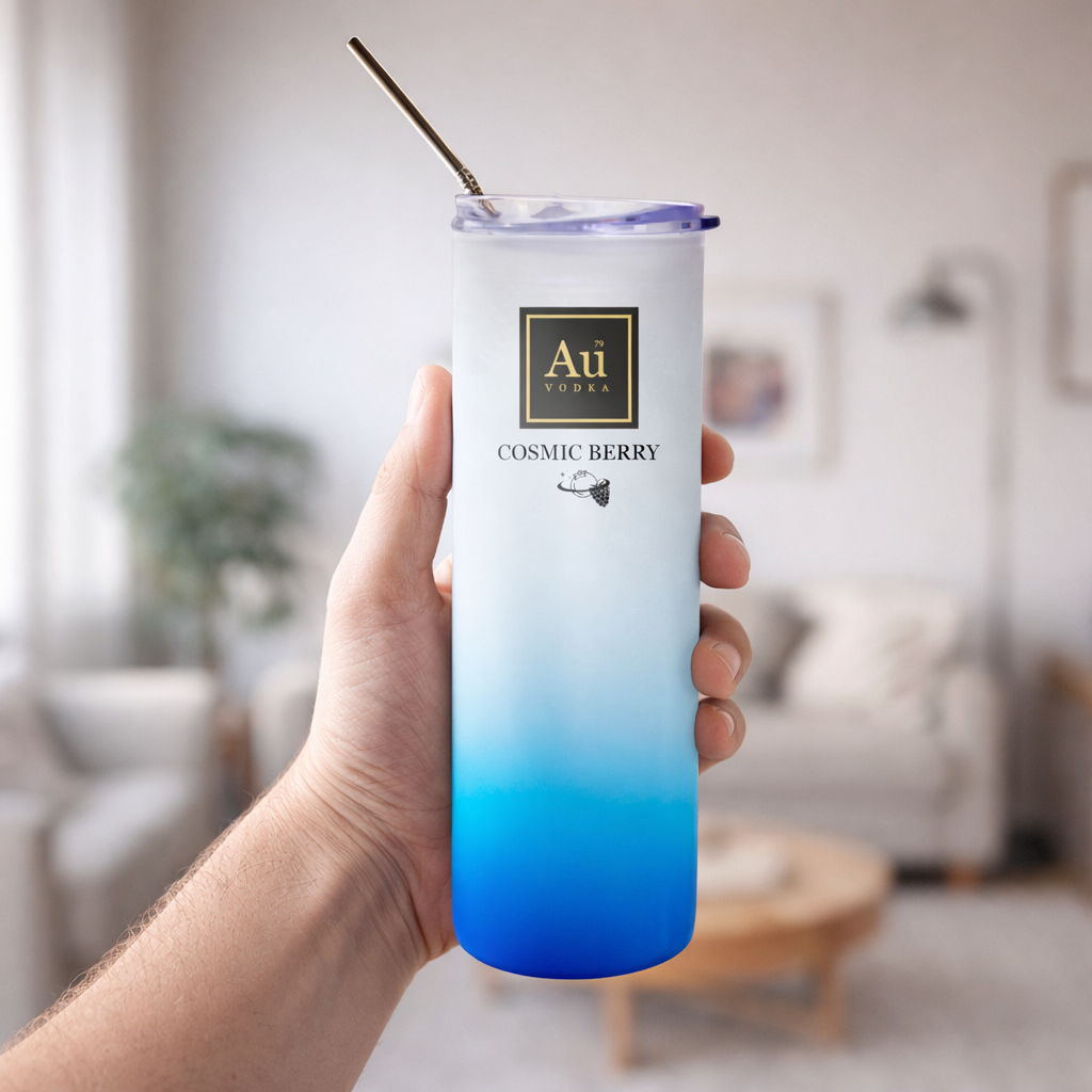 Personalised Vodka Cocktail Cup – Reusable Tumbler with Straw