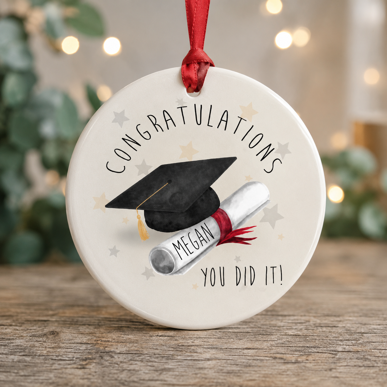 Personalised graduation keepsake | University gift | Congratulations on your degree | Celebration ceramic ornament