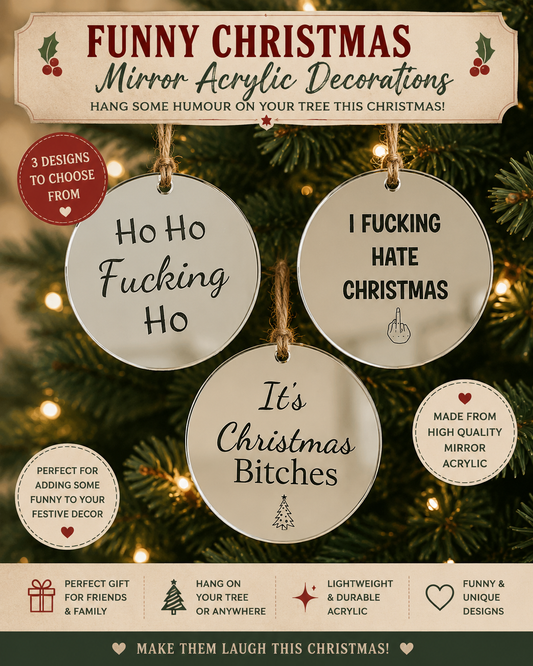 Rude Baubles | Funny Offensive Bauble  Swear Words | Secret Santa | Novelty Gift | Rude Gift Bauble | Rude Christmas Bauble