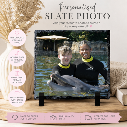 Personalised Photo Slate Gift | Custom Photo Plaque | Memorial Photo Gift | Printed Stone Slate | Family Picture Keepsake | Birthday Gift Idea