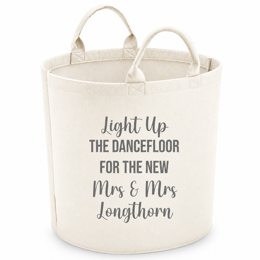 Personalised Wedding Glow Stick Basket – Light Up The Dancefloor Trug