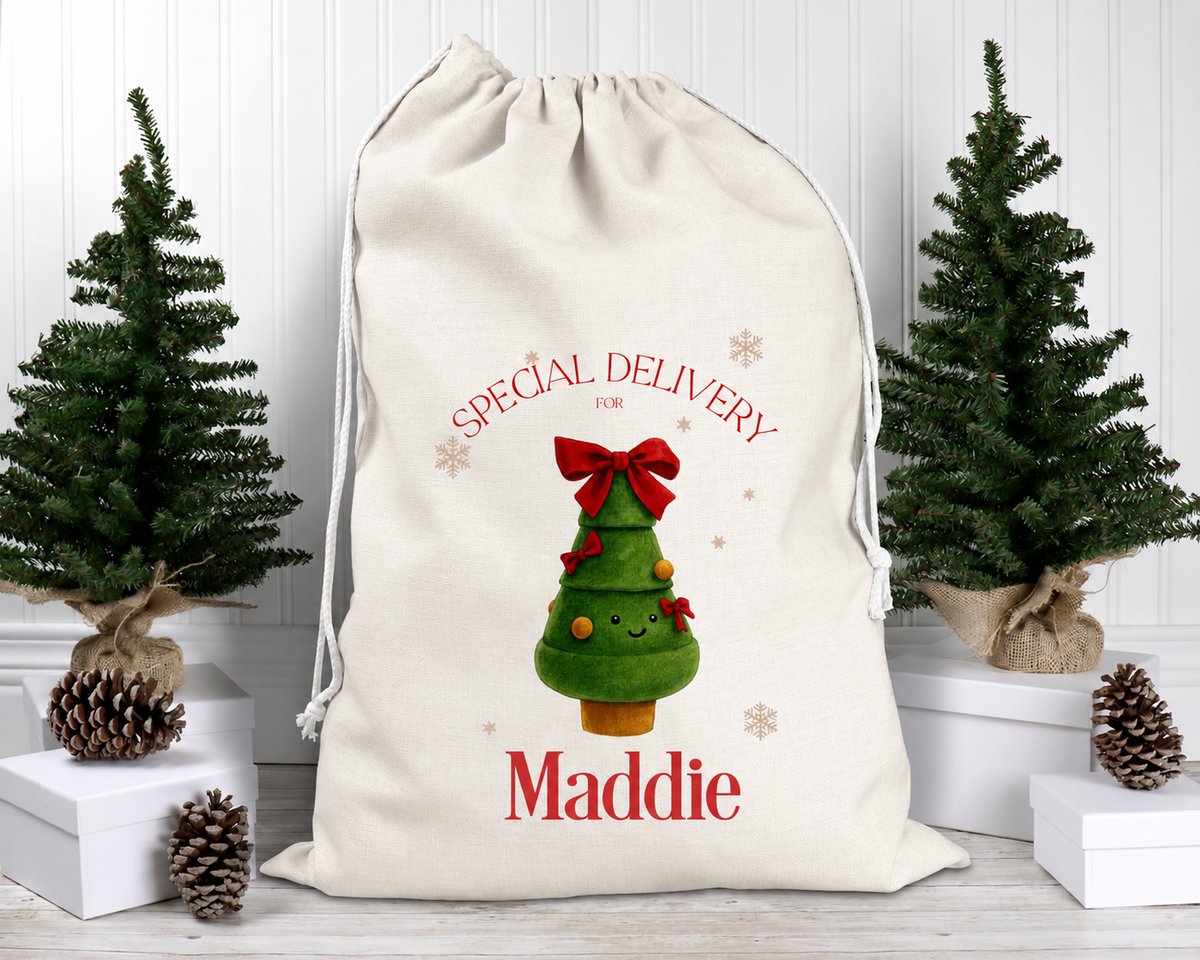 Personalised Christmas Sack – Special Delivery Linen Santa Gift Bag