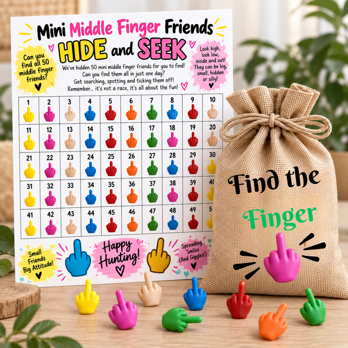 Find the 50 Hide & Seek Game – Duck, Flamingo, Fish or Cheeky Middle Finger Hunt