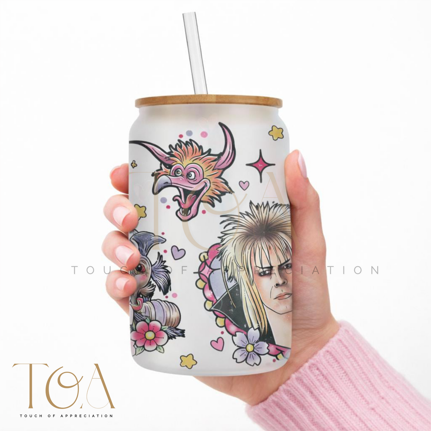 Labyrinth Inspired Frosted Glass Can