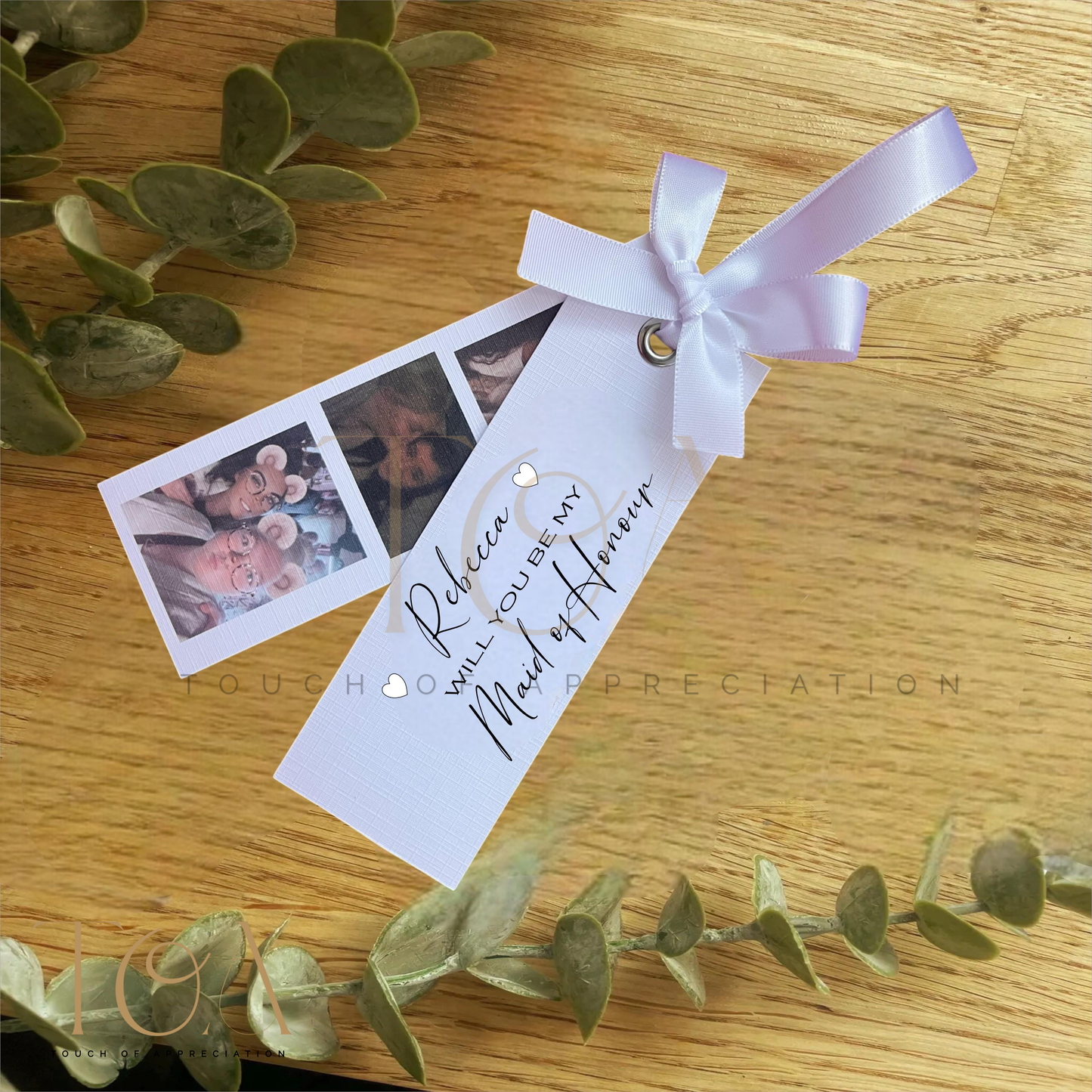 Personalised Maid Of Honour Thank You Card with Photos