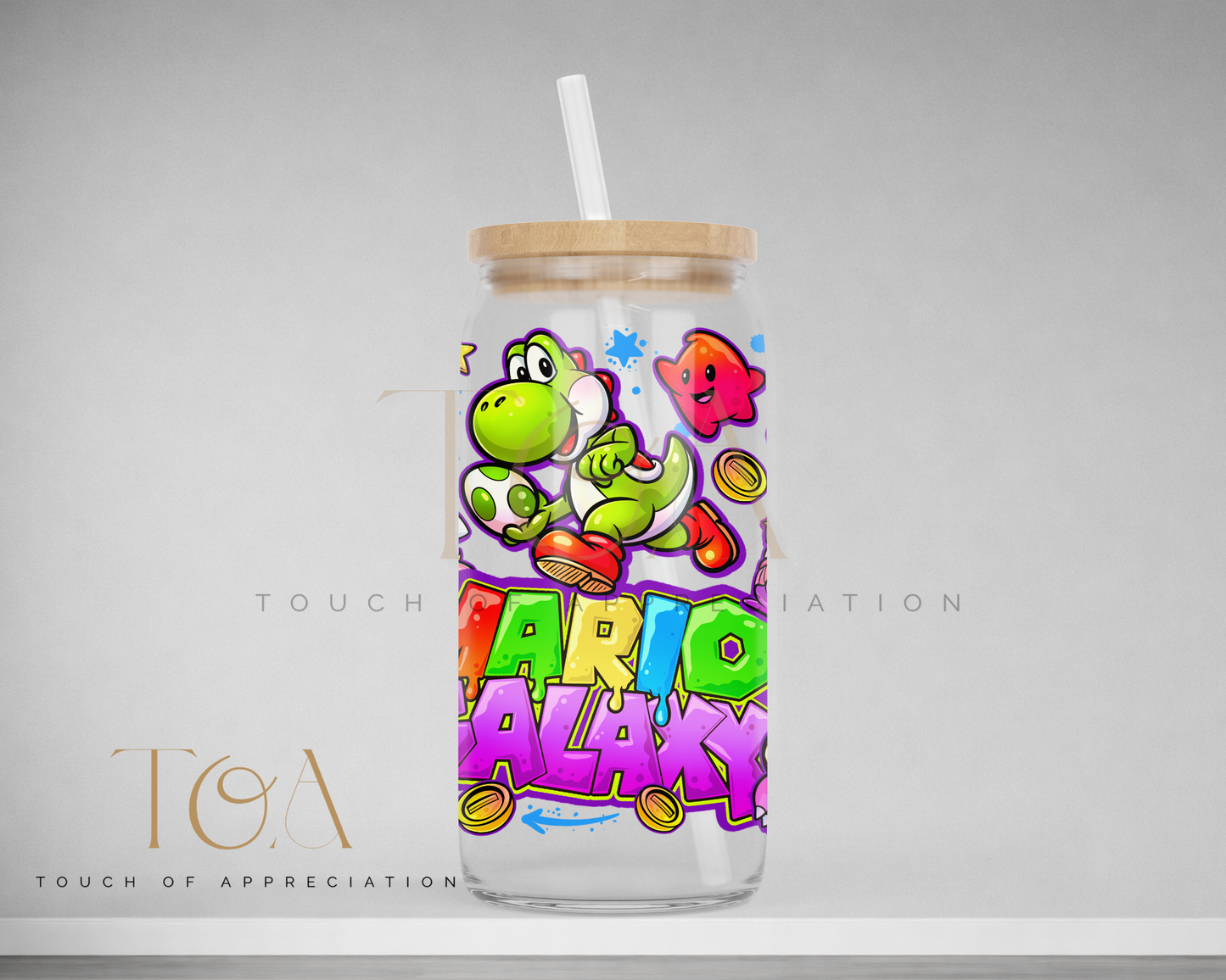 Retro Gaming (mario) Inspired Libby Can/Glass Can