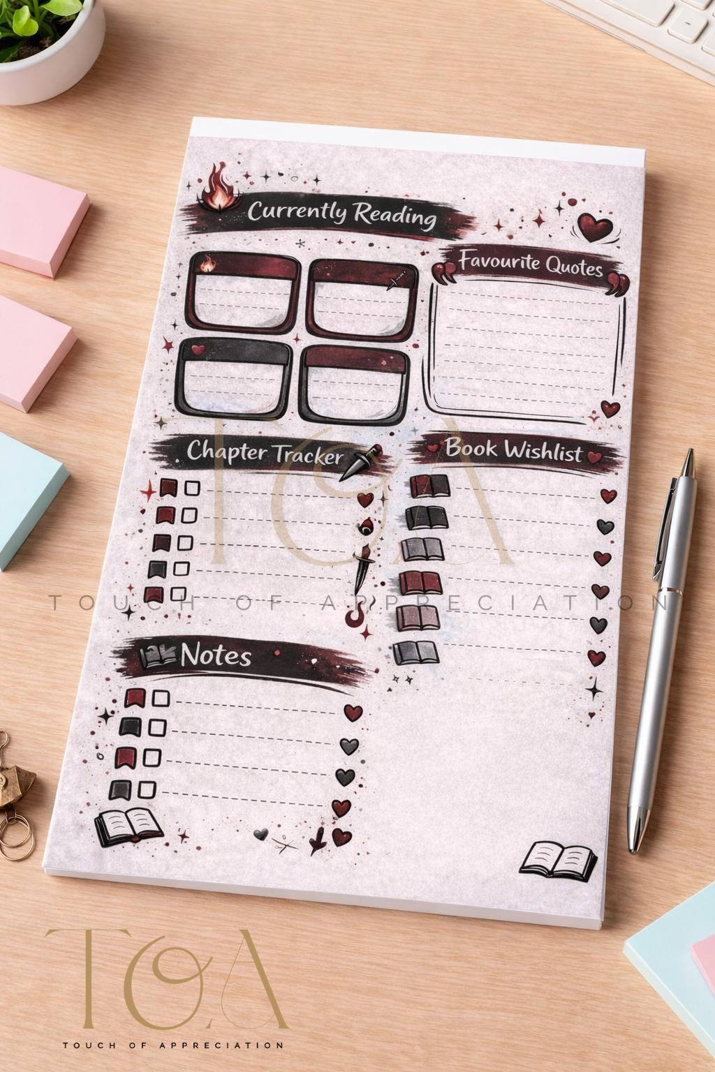Reading Tracker Tear Off Book Log Notepad