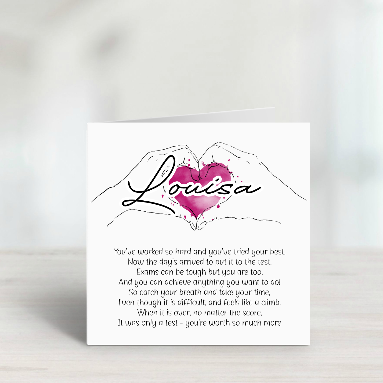 Personalised Good Luck in Your Exams Card – GCSE, A Level & Exam Poem Card