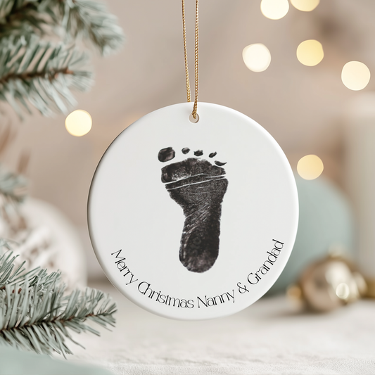 Personalised Childs Artwork Gift | Kids Drawing on Mug,Tea Towel,Ornament | Handprint/Footprint Keepsake | Custom Christmas Gift