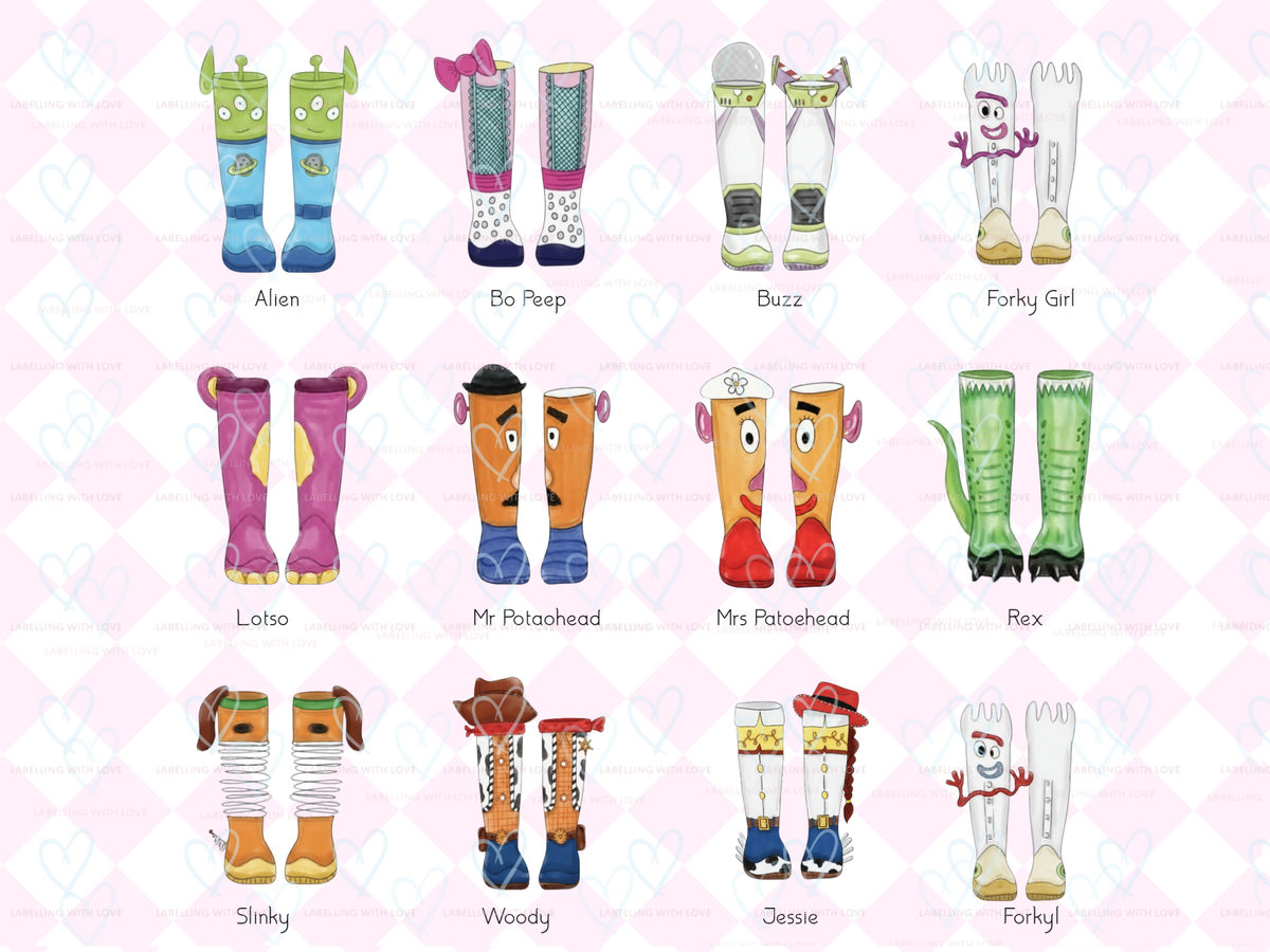 Personalised Family Welly Boot Glass Chopping Board