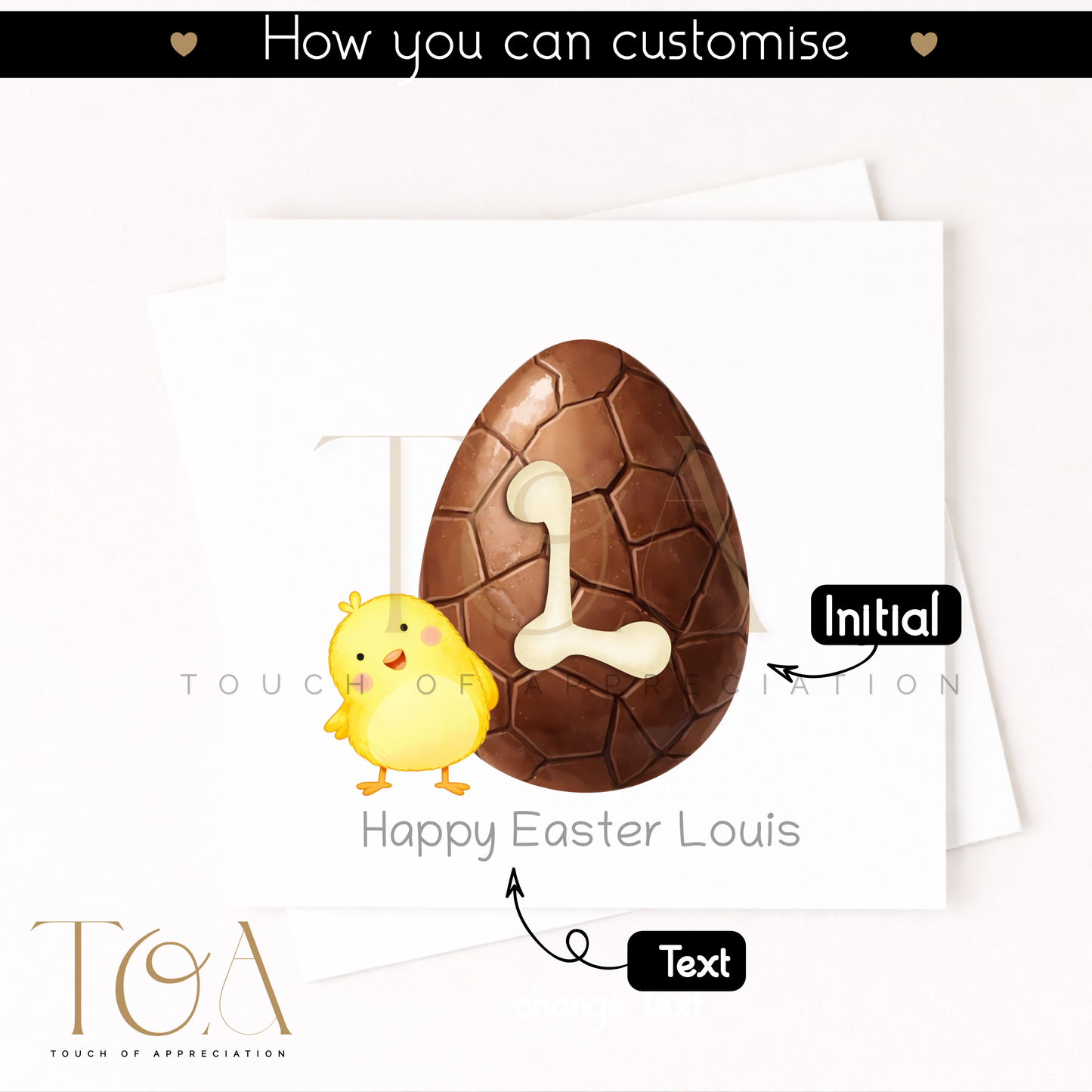 Personalised Chocolate Initial Easter Egg Card