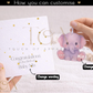Personalised New Baby Card with Detachable Keepsake Elephant