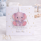 Personalised New Baby Card with Detachable Keepsake Elephant