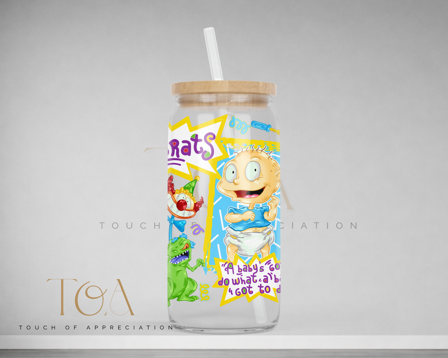 90s Cartoon Inspired (Rugrats) Libby Can/Glass