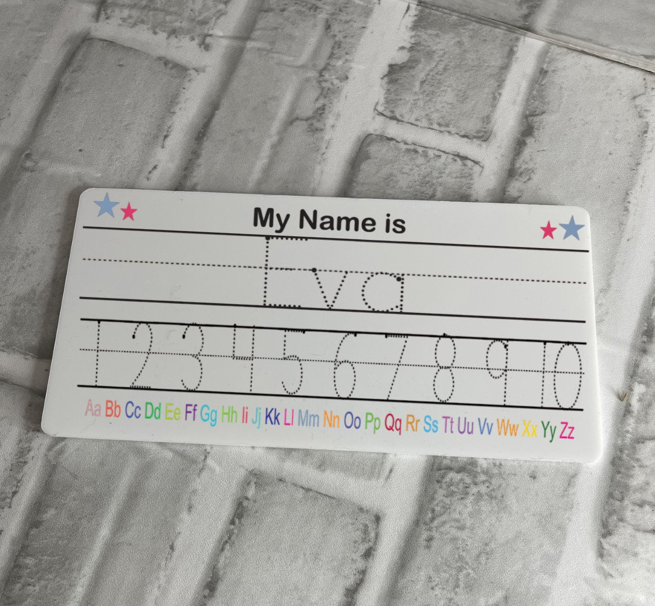 Personalised Learning To Write Your Name | Wipeable Tracing Mat |  Forename or forename and numbers