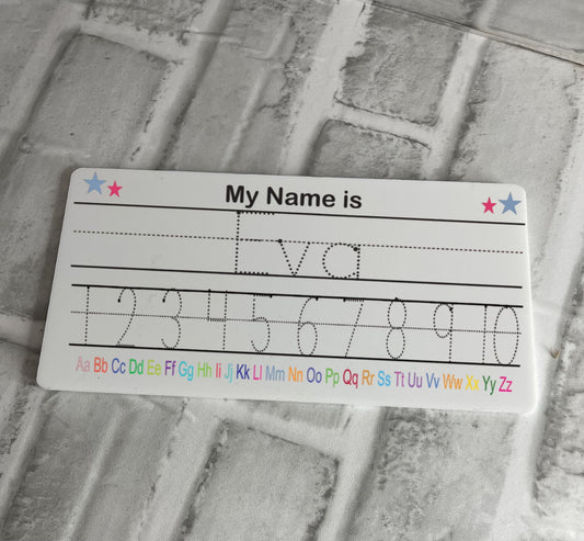 Personalised Learning To Write Your Name | Wipeable Tracing Mat |  Forename or forename and numbers