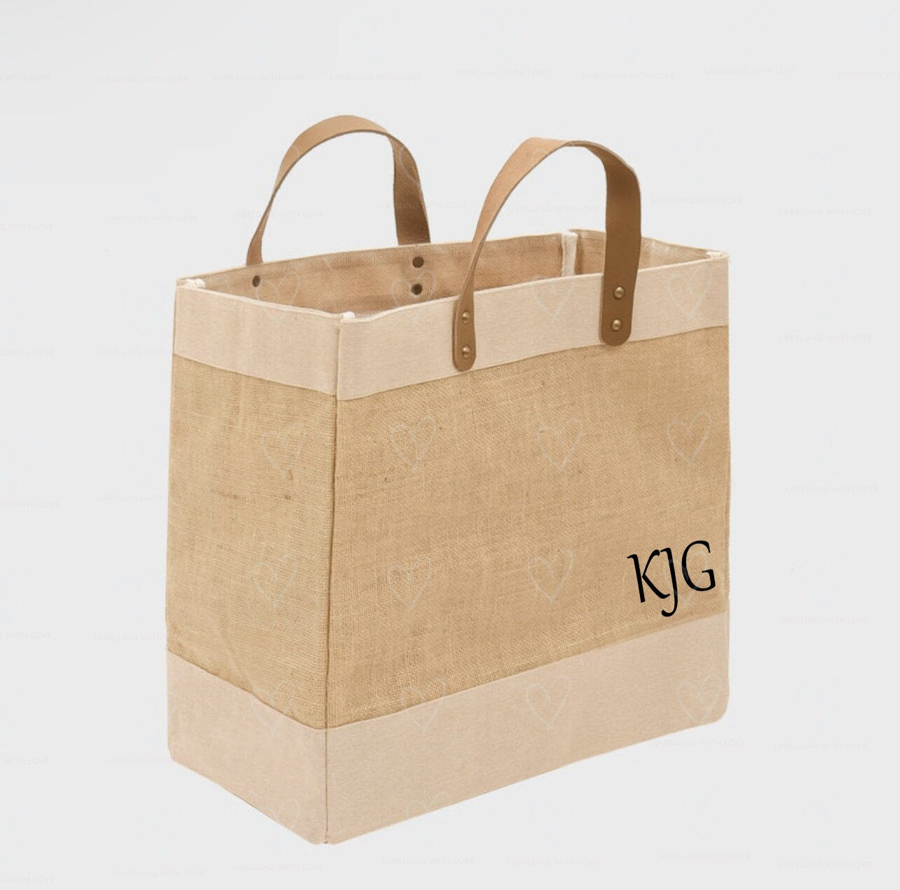 Personalised luxury jute bag | Bridesmaids tote with initials | Custom bags | Gift for her | Bespoke shopper bag