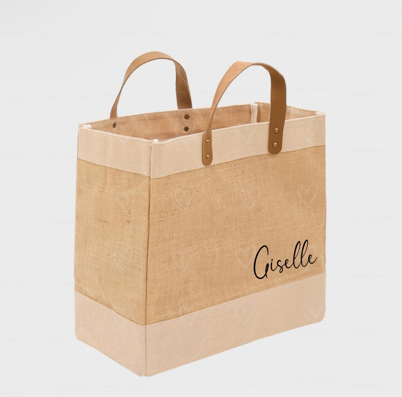 Personalised luxury jute bag | Bridesmaids tote with initials | Custom bags | Gift for her | Bespoke shopper bag