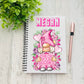 Personalised Gnome notebook | Check your boobies breast cancer notebook | Breast cancer awareness pink ribbon | Breast cancer notebook