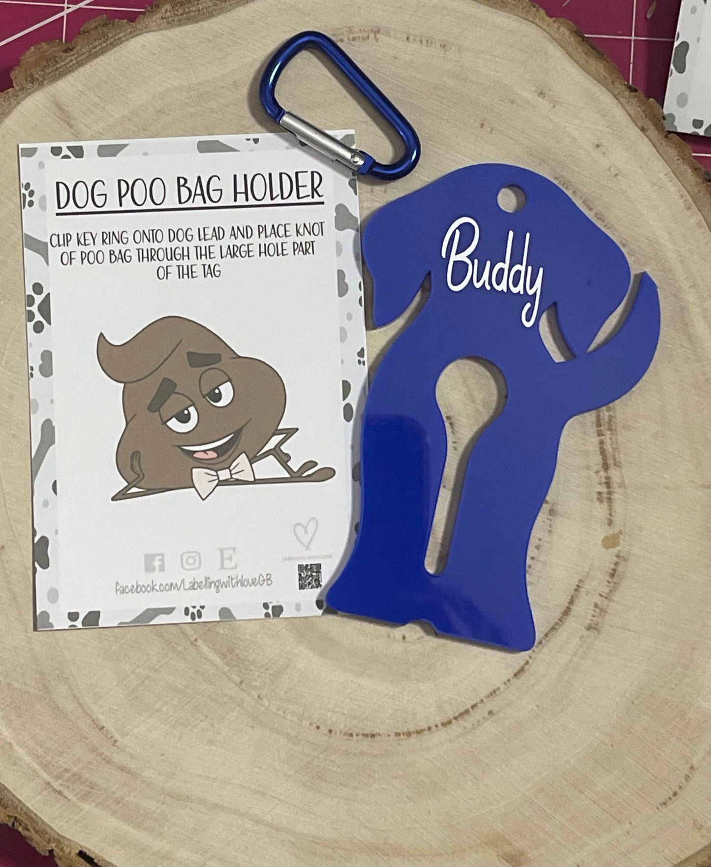 Personalised Dog Poo Bag Holder | Dog Lead Accessory | Custom Dog Walking Gift | Dog Waste Bag Holder Clip | Personalised Pet Gift